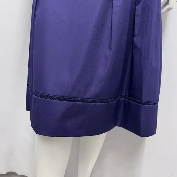 Akris Punto Pleated Skirt 100% Cotton Crochet Detail Size F 46 US‎ 14 - Picture 6 of 8